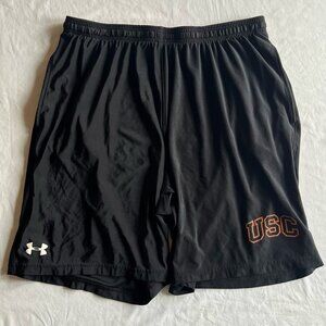 Under Armour Men's X-Large Black USC Trojans Collegiate Loose Running Gym Shorts